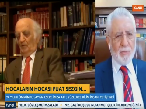 Prof. Dr. Fuat Sezgin vefatı üzerine TVNET canlı yayın konuşması