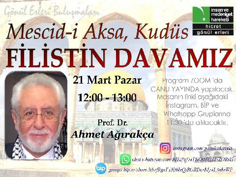 Prof. Dr. Ahmet Ağırakça, MESCİD-İ AKSA, FİLİSTİN ve KUDÜS DAVAMIZ'ı Anlatıyor.